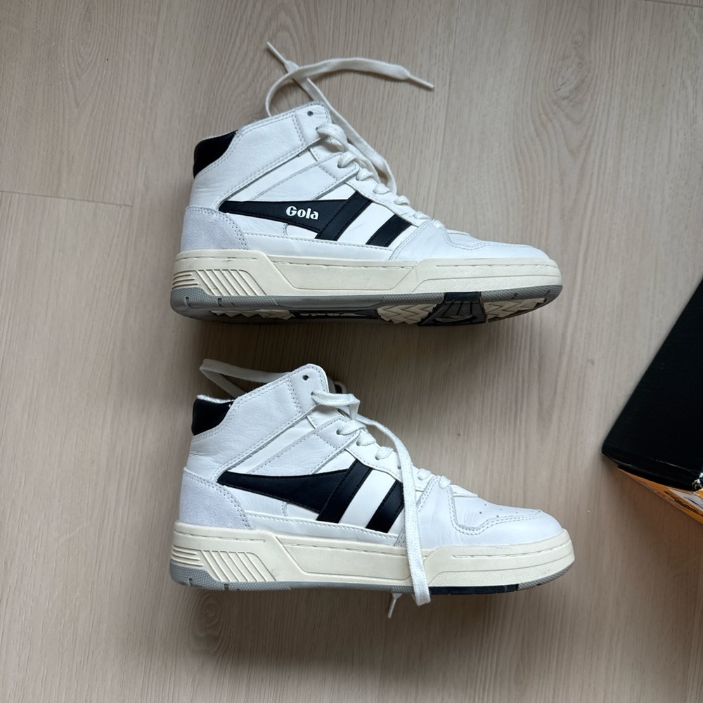 Gola White and Black High-Top Sneakers